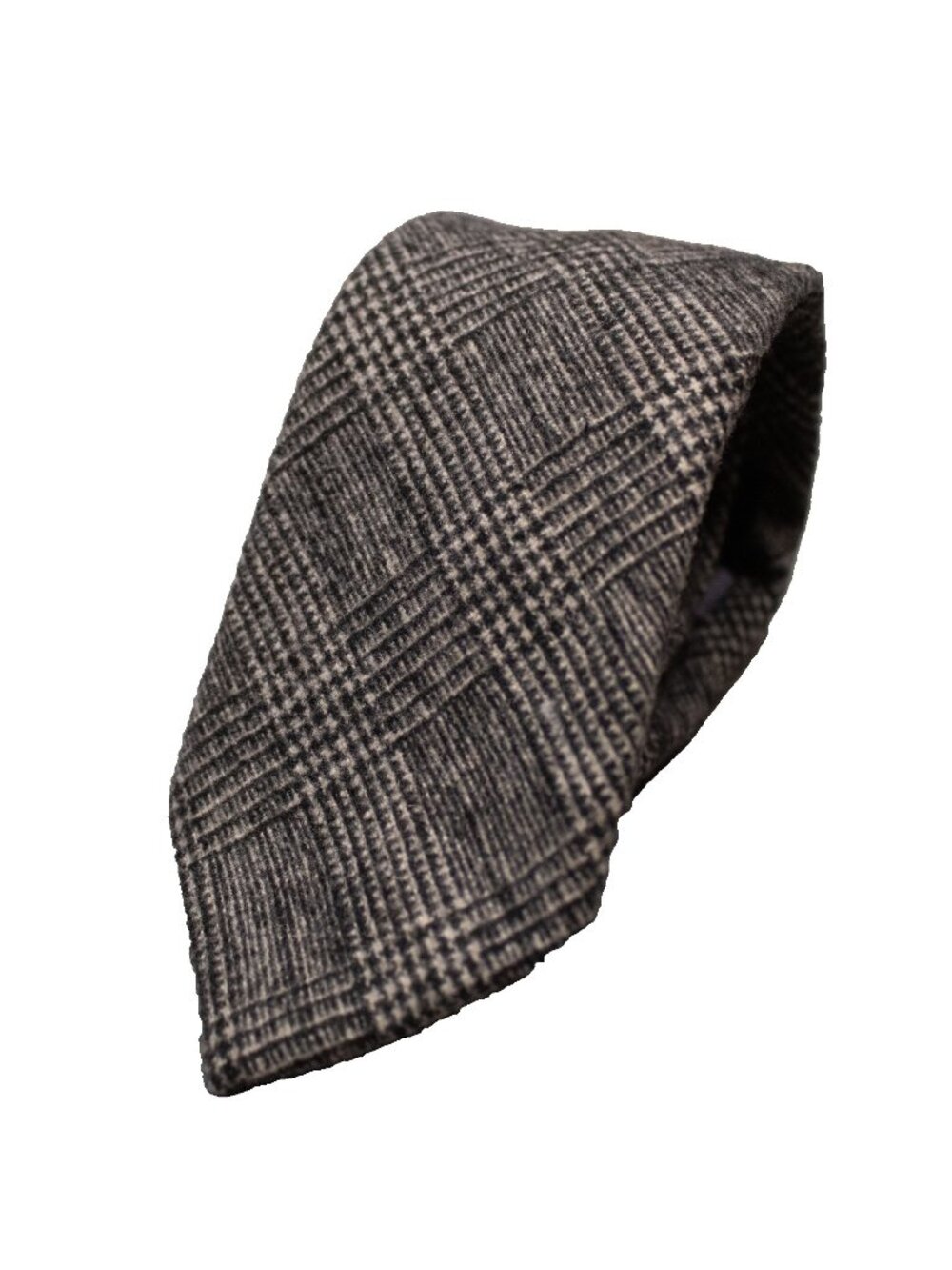 Rue Saint-Patrick Montreal Viscose Wool Tie Flannel Plaid Grey 3"